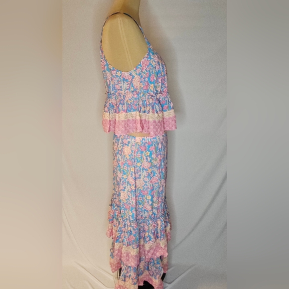 Plenty by Tracy Reese Pink and Blue Floral Skirt Set - Picture 4 of 12